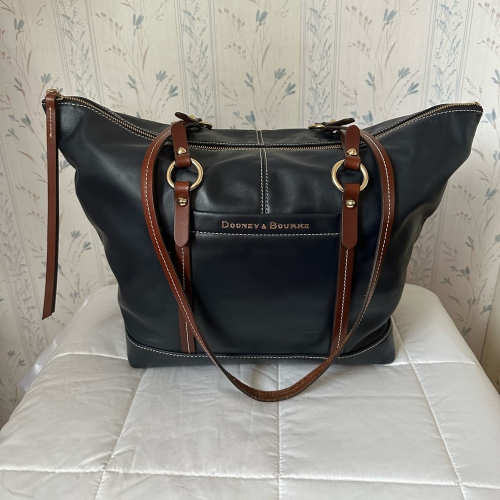 Dooney & Bourke Navy Leather Tote